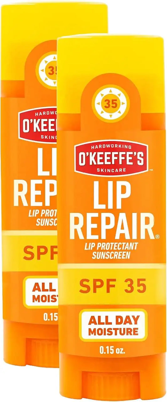 O'Keeffe's Lip Repair SPF 35 Lip Balm - Stick - Sun-Safe Moisturizer for Extremely Cracked, Dry Lips, (Pack of 6)