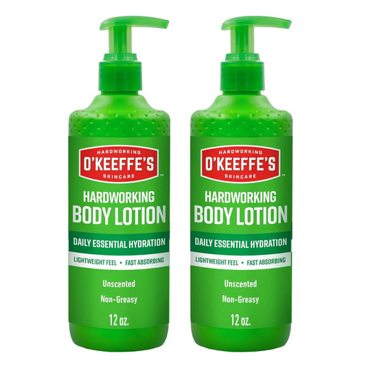 O'Keeffe's Hardworking Body Lotion, 12 oz Pump, 2-Pack