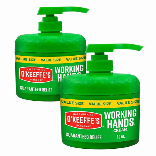 O'Keeffe's Working Hands Hand Cream in a Pumpable Jar for Extreme Dryness – 10oz Pump (2 Pack) - Repairing Skincare for Cracked, Dry Hands