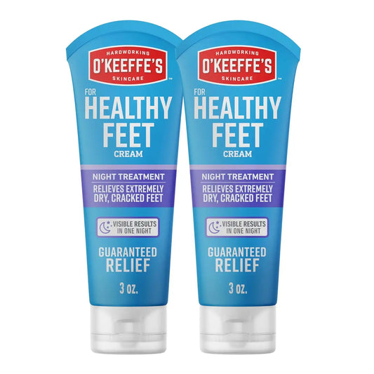 O'Keeffe's for Healthy Feet Night Treatment Foot Cream, 3 oz Tube, 2-Pack