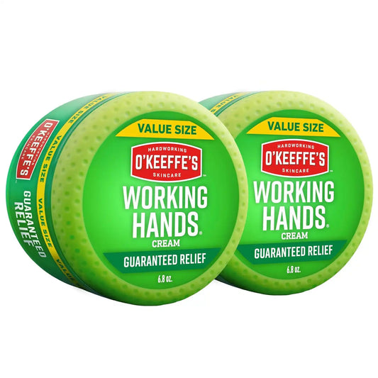 O'Keeffe's Working Hands Hand Cream for Extreme Dryness - 6.8 oz Value Size Jar (2 Pack) - Repairing Skincare for Cracked, Dry Hands