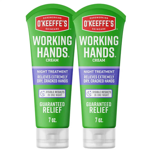 O'Keeffe's Working Hands Night Treatment Hand Cream, 7 oz Tube, 2-Pack