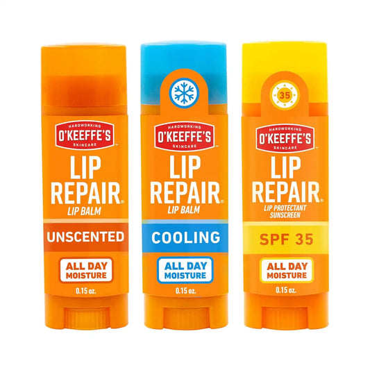 O'Keeffe's Lip Repair Balm Set, Stick, 3-Pack, For Dry, Cracked Lips