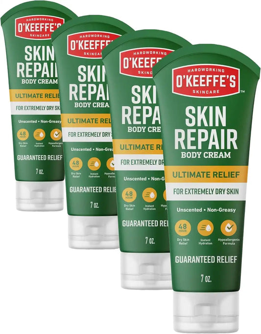 O'Keeffe's Skin Repair Ultimate Relief Body Cream,Tube, 7 Ounce (Pack of 4)